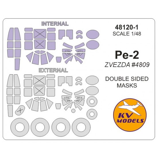 1/48 Pe-2 Double-sided Masking for Zvezda #4809