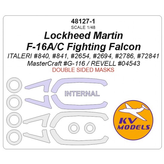 1/48 F-16A/C Fighting Falcon Double Sided Masking for Italeri/Mastercraft/Revell kits