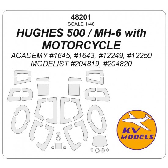 1/48 Hughes 500/MH-6 w/Motorcycle Masking for Academy/Modelist kits