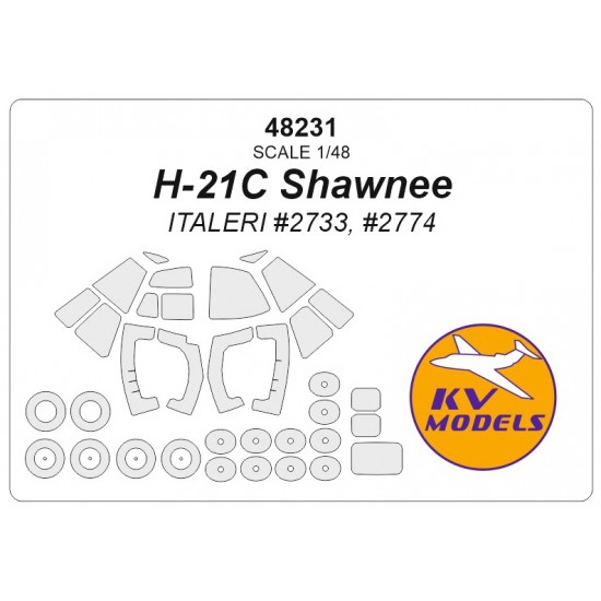 1/48 H-21C Shawnee Paint Masks for Italeri #2733 #2774