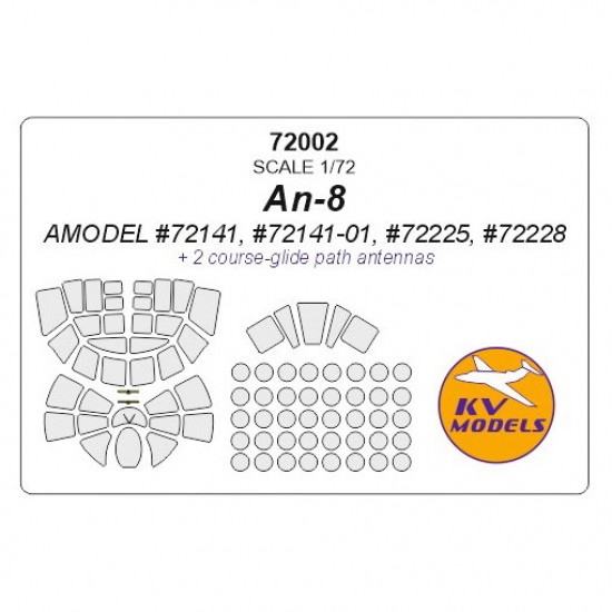 1/72 An-8 Masking for Amodel #72141, #72141-01S, #72225, #72228