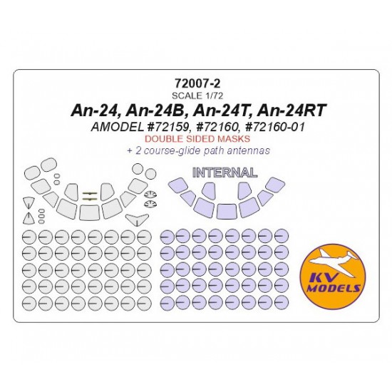 1/72 An-24/An-24T Double sided Masking for Amodel #72159, #72160, #72160-01