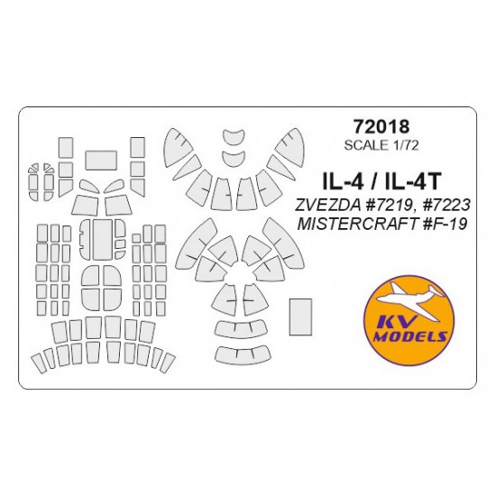 1/72 IL-4/IL-4T Masking for Zvezda #7219, #7223/Mistercraft #F-19