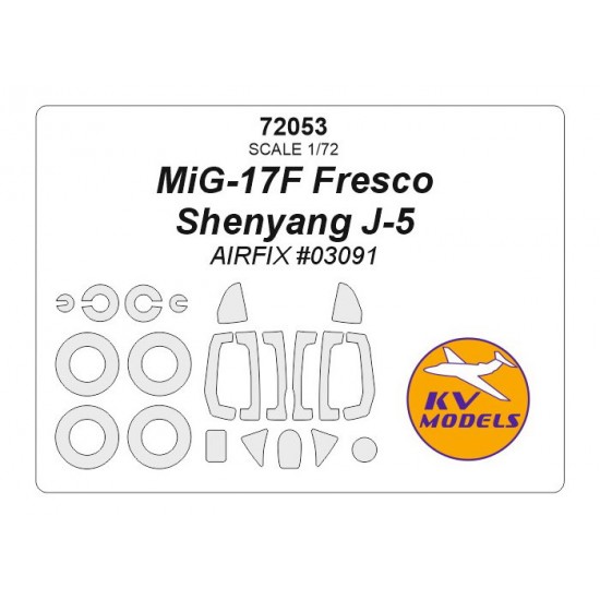 1/72 MiG-17F Fresco/Shenyang J-5 Masking for Airfix #03091