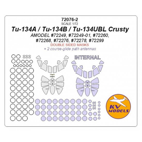 1/72 Tu-134A /B/UBL Crusty Masking for Amodel #72249/-01/72260/72268/72276/72278/72299