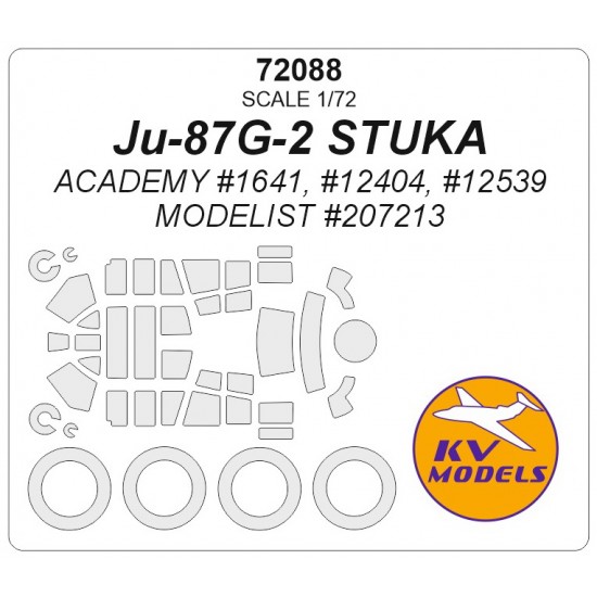 1/72 Ju-87G-2 Stuka Masking for Academy #1641/12404/12539, Modelist #207212