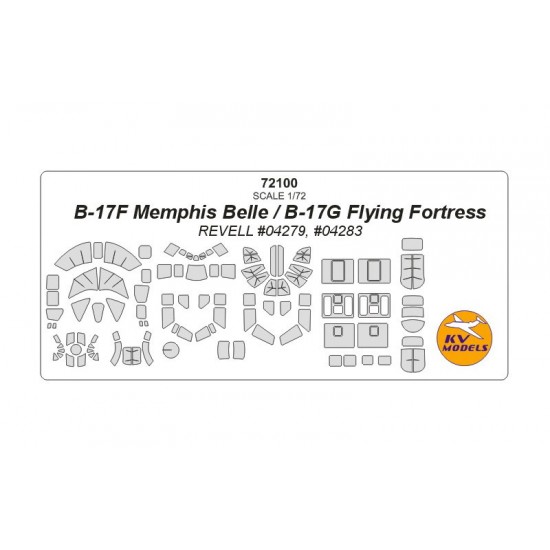 1/72 B-17F Memphis Belle/B-17G Flying Fortress Masking for Revell #04279, #04283