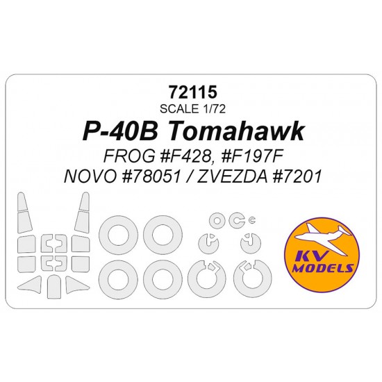 1/72 P-40B Tomahawk Masking for Zvezda #7201