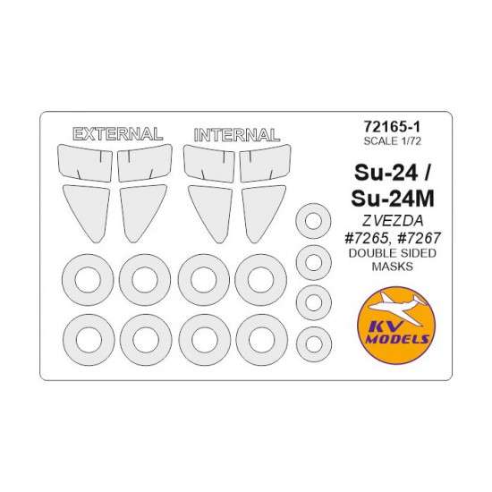 1/72 Su-24/Su-24M Double sided Masking w/Wheels Masks for Zvezda #7265, #7267