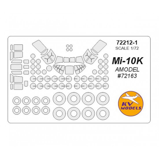 1/72 Mi-10K Masking w/Wheels Masks for Amodel #72163