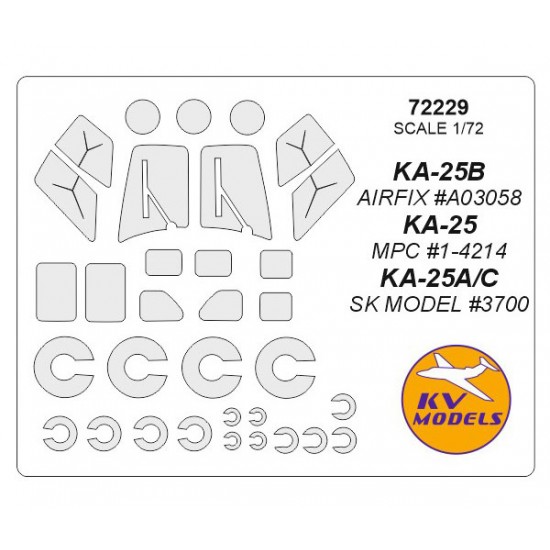 1/72 Ka-25/B/A/C Masking for Airfix #A03058, MPC #1-4214, SK MODEL #3700