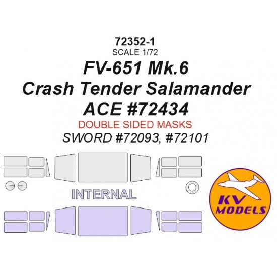 1/72 FV-651 Mk.6 Crash Tender Salamander Paint Masking for ACE #72434 (Double-sided)