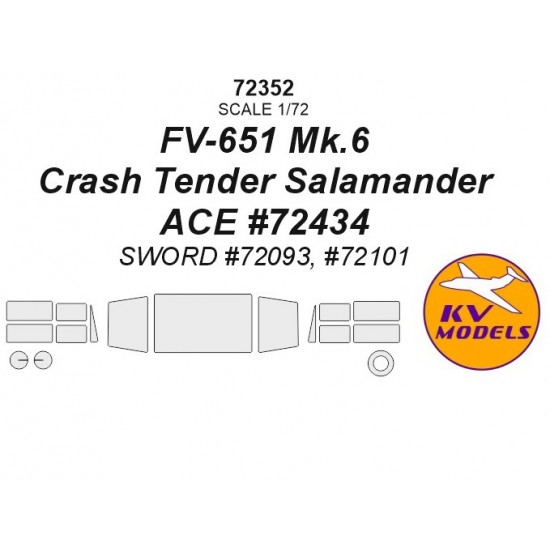 1/72 FV-651 Mk.6 Crash Tender Salamander Paint Masking for ACE #72434