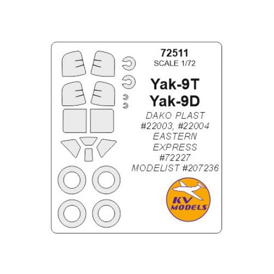 1/72 Yak-9T/Yak-9D Masking for Dako Plast #22003, #22004/Eastern Express/Modelist