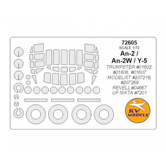 1/72 An-2/An-2W/Y-5 Masking for Trumpeter/Modelist/Revell/Up Nikta kits