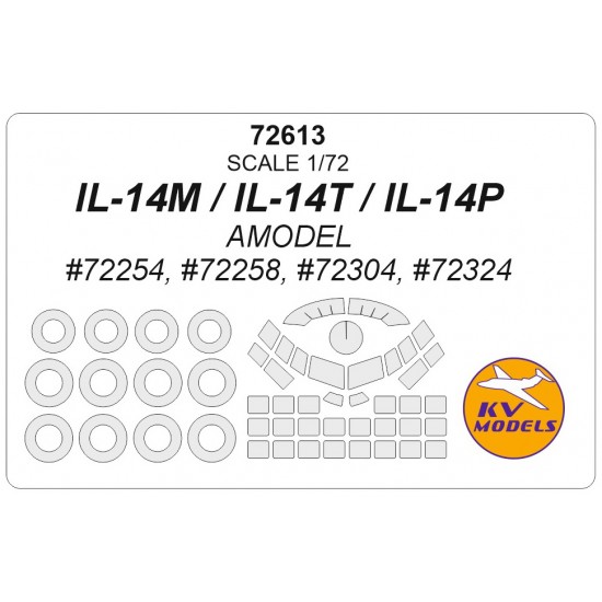 1/72 IL-14M/IL-14T/IL-14P Masking for Amodel #72254, #72258, #72304, #72324