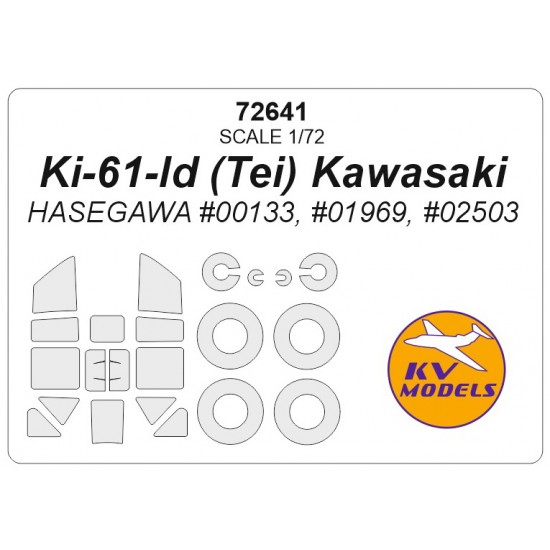 1/72 Ki-61-Id (Tei) Kawasaki (HASEGAWA #00133 #01969 #02503) Masking w/Wheels Masks