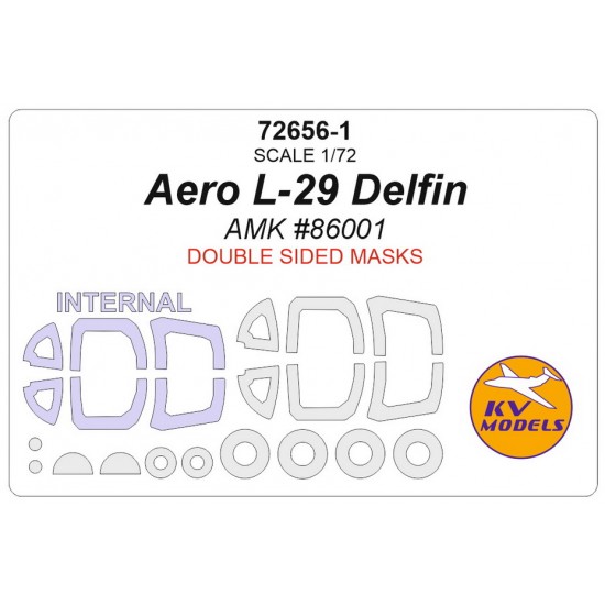 1/72 L-29 Delfin Double-sided Masking w/Wheels Masks for AMK #86001