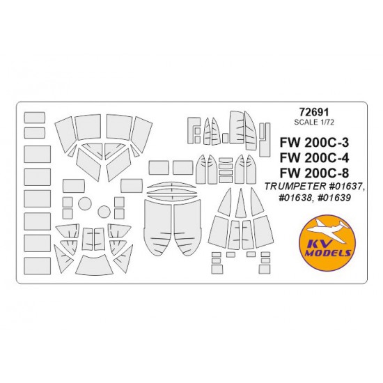 1/72 FW 200C-3/FW 200C-4/FW 200C-8 Masking for Trumpeter #01637, #01638, #01639