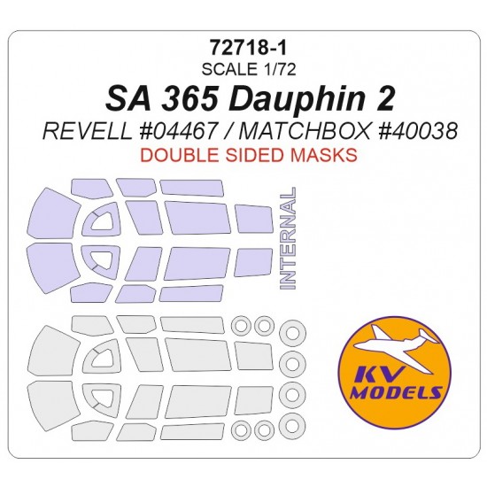 1/72 SA 365 Dauphin 2 (Double sided) Masking for Matchbox/Revell #04467 kits