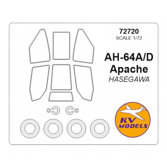 1/72 AH-64/AH-64A Apache Masking for Hasegawa #D6, #E6