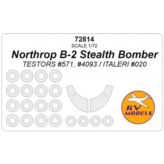 1/72 US Northrop B-2 Stealth Bomber Canopies n Wheels Masks for Testors/Italeri