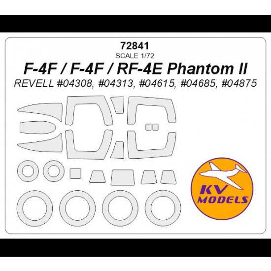 1/72 F-4F/F-4F/Rf-4E Phantom II Masking for Revell #04308/04313/04615/04685/04875