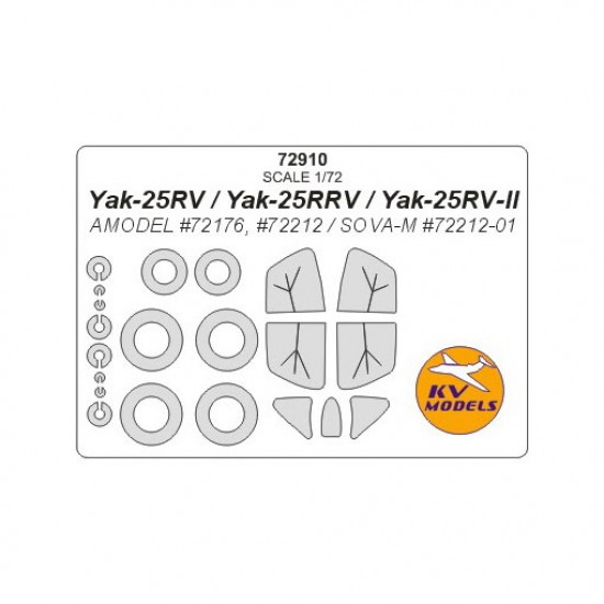 1/72 Yak-25RV/25RRV/25RV-II Masking for Amodel #72176, #72212/Sova-M #72212-01