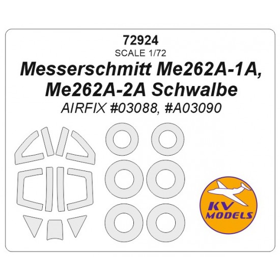 1/72 Messerschmitt Me262A-1A, Me262A-2A Schwalbe Masking for Airfix #03088, #03090