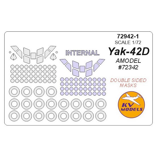 1/72 Yak-42D Double-sided Masking for Amodel kit #72342