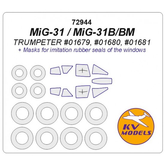 1/72 MiG-31/MiG-31B/MiG-31M Masking for Trumpeter #01679, #01680, #01681