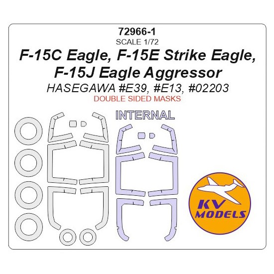 1/72 F-15C Eagle, 15E Strike Eagle, 15J Eagle Aggressor Double-sided Masking for Hasegawa