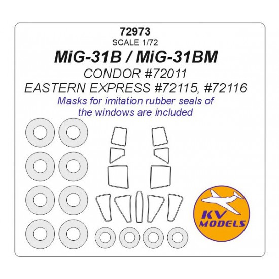 1/72 MiG-31B/BM Masking w/Wheels Masks for Condor #72011/Eastern Express #72115 #72116