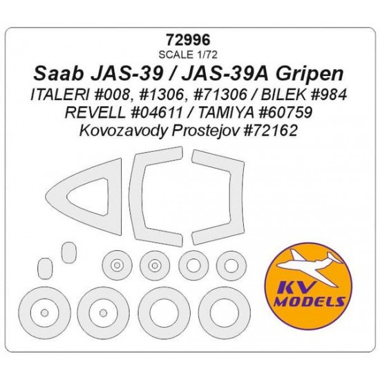 1/72 Saab JAS-39/A Gripen Masking for Italeri/Bilek/Revell/Tamiya/KP kits