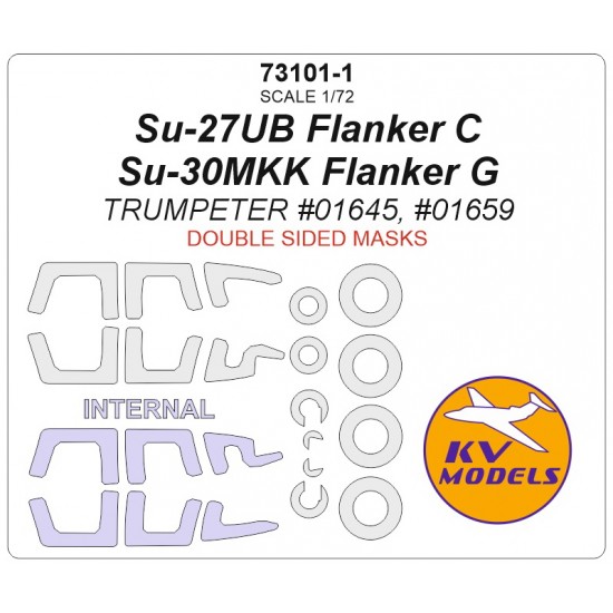 1/72 Su-27Ub Flanker C/Su-30Mkk Flanker G Double Sided Masking for Trumpeter #01645/01659