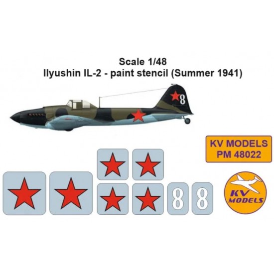 1/48 Ilyushin Il-2 Paint Stencil Autumn 1941 for Zvezda kits