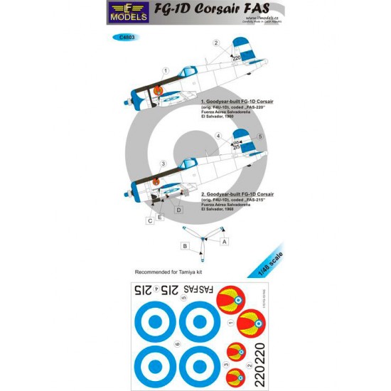 1/48 FG-1D Salvadorian AF 2 Decal Options for Tamiya kit