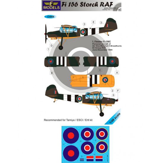 1/48 FI 156 RAF 1 Decal Option for Tamiya/ESCI/Ertl kit