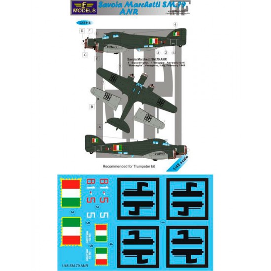 1/48 SM 79 in ANR 1 Decal Option for Trumpeter kit