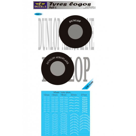 1/48 Tyres logos Part 1. 10 options of Dunlop Tyre logos