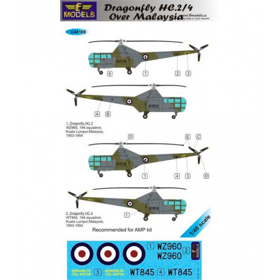 1/48 Westland Sikorsky HC.2/4 over UK 2 Decal Options for AMP kit