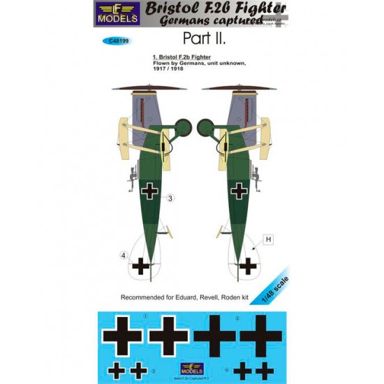 1/48 Bristol F.2b Fighter Germans Captured Part II. Decal for Eduard/Revell/Roden