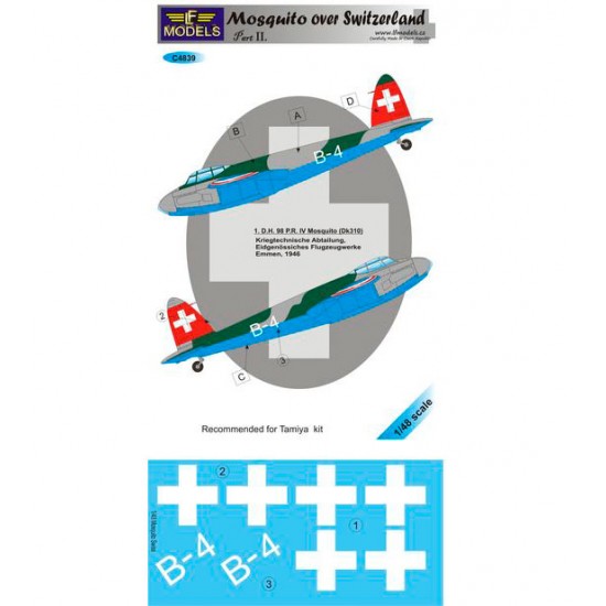 1/48 Mosquito over Switzerland II. Part II 1 Decal Option for Tamiya kit