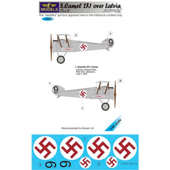 1/48 S. 2F.1 Camel over Latvia part II. 1 Decal Option for Eduard kit