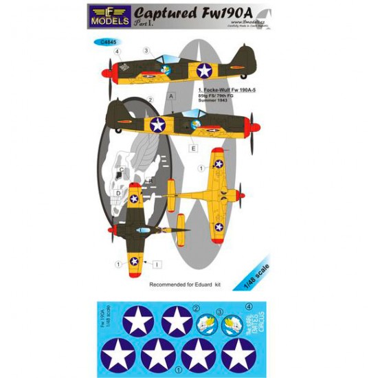 1/48 Captured Fw 190A part I. 1 Decal Option for Eduard kit