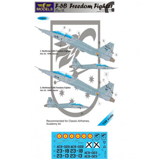 1/48 F-5B Freedom Fighter over Spain pt.I Decal for Classic Airframes, Academy