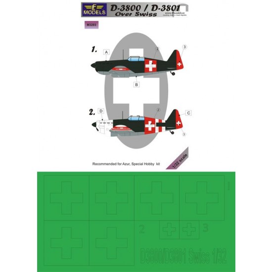 1/32 D-3800/3801 over Swiss Mask (2 marking options) for Azur, Special Hobby