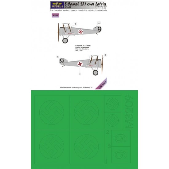 1/32 S. 2F.1 Camel over Latvia pt.I. Mask (1 marking option) for Academy and Hobbycraft