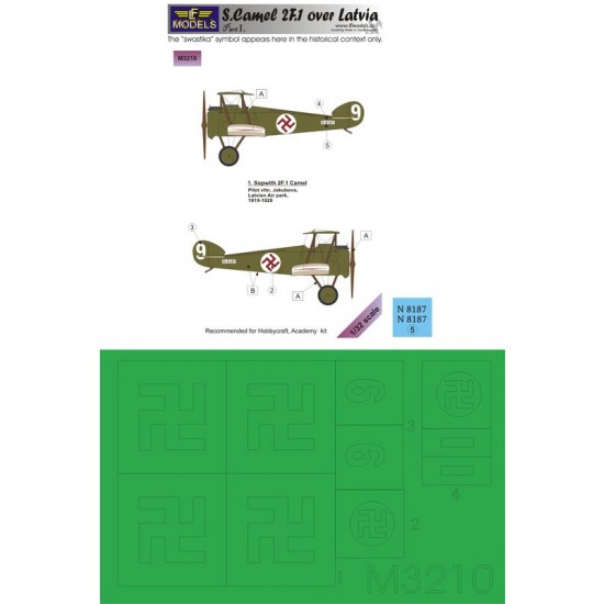 1/32 S. 2F.1 Camel over Latvia pt.II. Mask and Decal for Academy/Hobbycraft