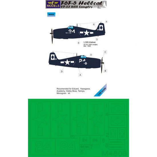 1/48 F6F-5 USS Langley for Eduard/Hasegawa/Academy/Hobby Boss/Tamiya/Monogram